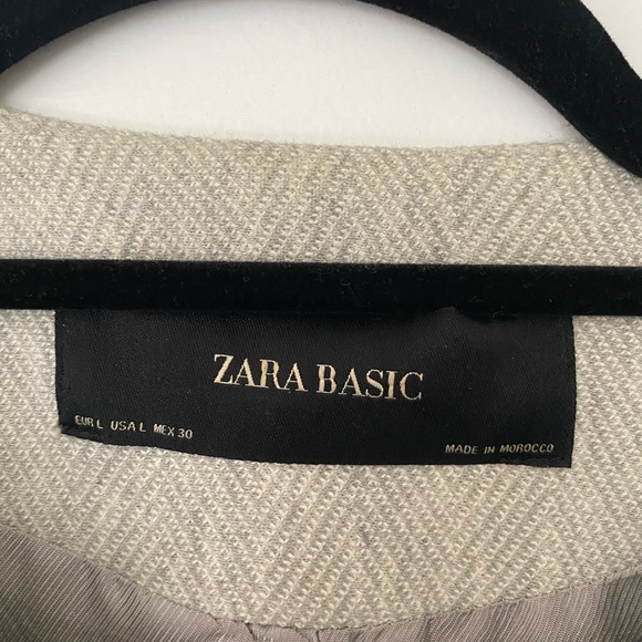 ZARA Long Collarless Blazer Jacket - Size L - Picture 3 of 6